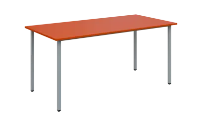 JSB 160N Jídelní stůl 1600 x 800 mm, deska pomeranč / podnož stříbrná